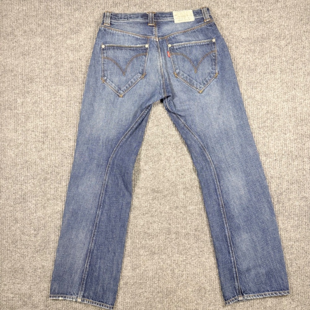 Levis Engineered Jeans Mens 32x32 Denim Straight Leg Twisted Seam Button Fly - Picture 5 of 14